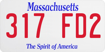 MA license plate 317FD2