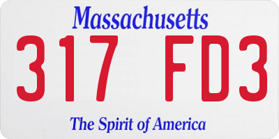 MA license plate 317FD3