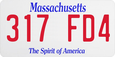 MA license plate 317FD4