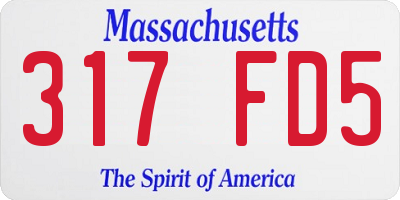 MA license plate 317FD5