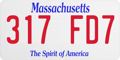 MA license plate 317FD7