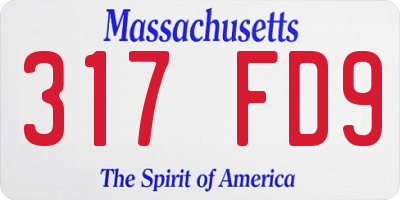 MA license plate 317FD9