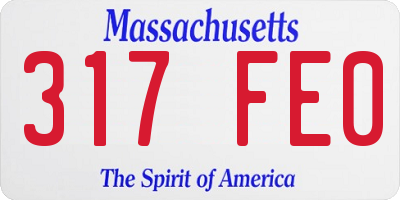 MA license plate 317FE0