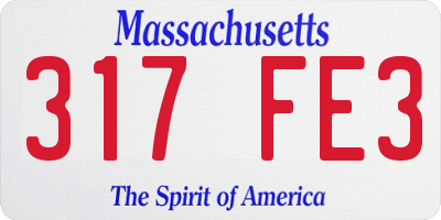 MA license plate 317FE3