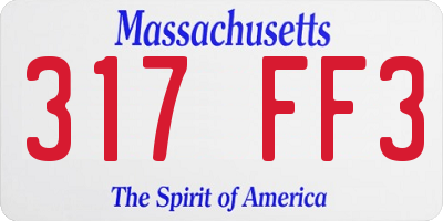 MA license plate 317FF3