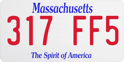 MA license plate 317FF5