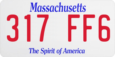 MA license plate 317FF6