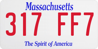 MA license plate 317FF7