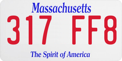 MA license plate 317FF8