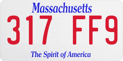 MA license plate 317FF9