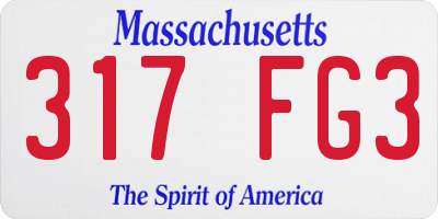 MA license plate 317FG3