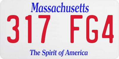 MA license plate 317FG4