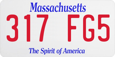 MA license plate 317FG5