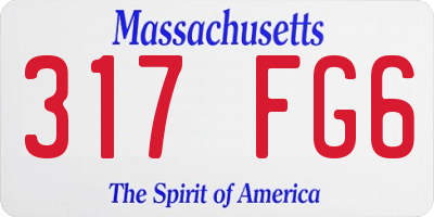 MA license plate 317FG6