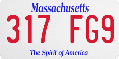 MA license plate 317FG9