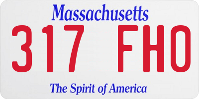 MA license plate 317FH0