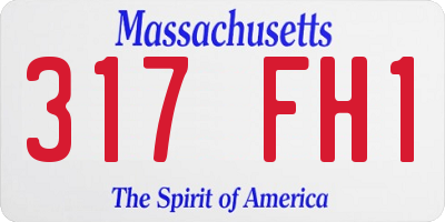 MA license plate 317FH1