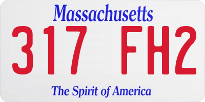 MA license plate 317FH2