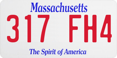 MA license plate 317FH4