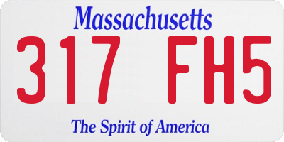 MA license plate 317FH5