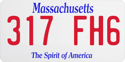 MA license plate 317FH6