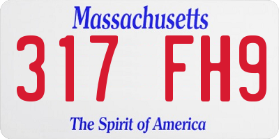 MA license plate 317FH9