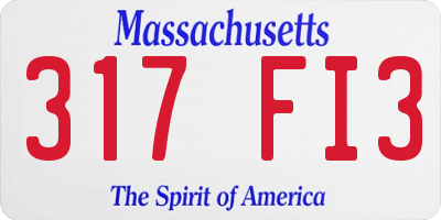 MA license plate 317FI3