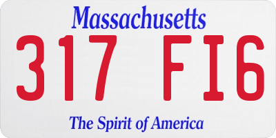 MA license plate 317FI6
