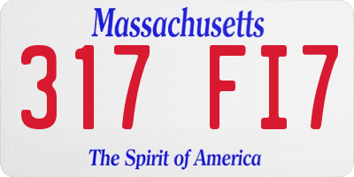 MA license plate 317FI7