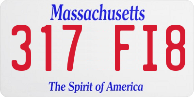MA license plate 317FI8