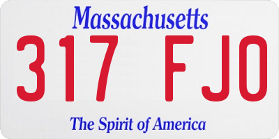 MA license plate 317FJ0