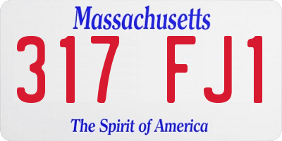 MA license plate 317FJ1