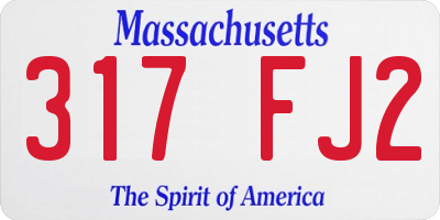 MA license plate 317FJ2