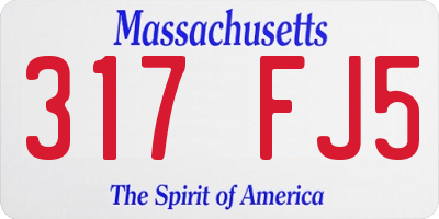 MA license plate 317FJ5