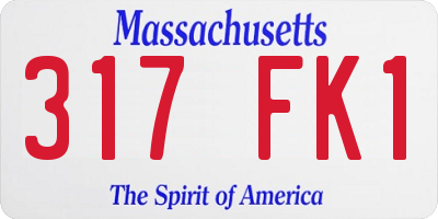 MA license plate 317FK1