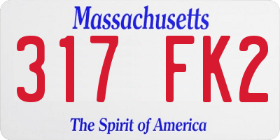 MA license plate 317FK2