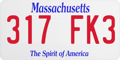 MA license plate 317FK3