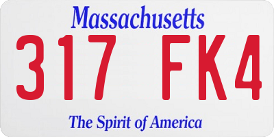 MA license plate 317FK4