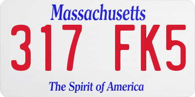MA license plate 317FK5