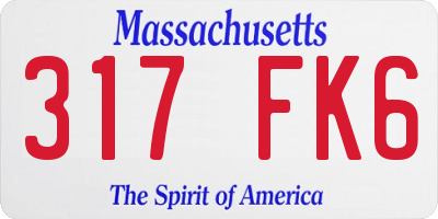 MA license plate 317FK6