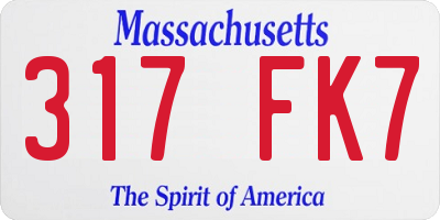 MA license plate 317FK7