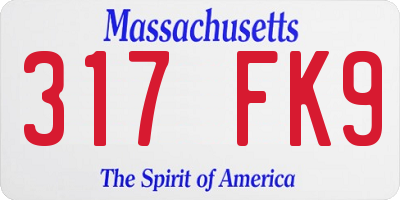 MA license plate 317FK9