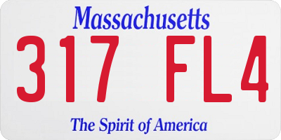 MA license plate 317FL4