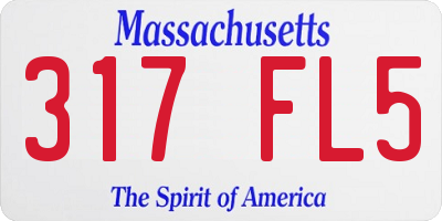 MA license plate 317FL5