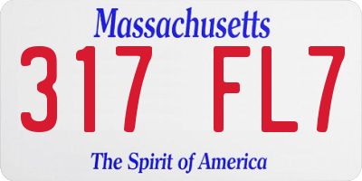 MA license plate 317FL7