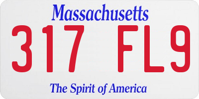 MA license plate 317FL9