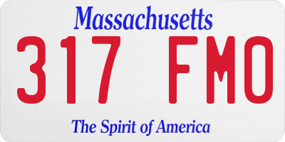 MA license plate 317FM0