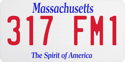 MA license plate 317FM1