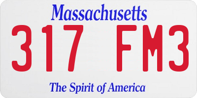 MA license plate 317FM3