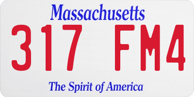 MA license plate 317FM4